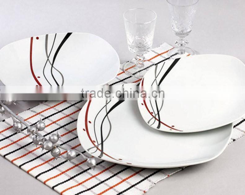 Square dinner set,good porcelain dinner set,stackable dinnerware set