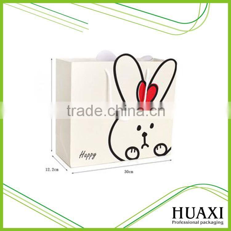 2016 hot sale with logo promotional popular paper shopping bags for garment