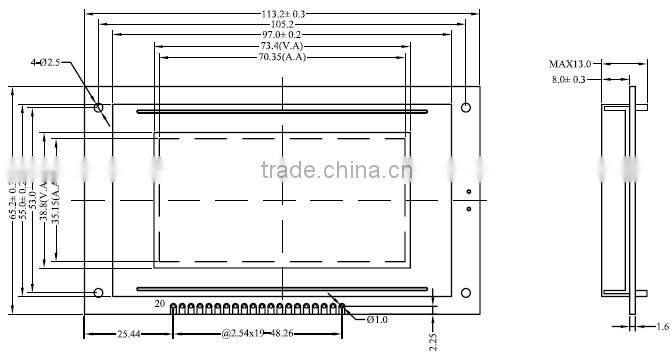 good display ST7920 IC 128*64 graphic LCD moudle