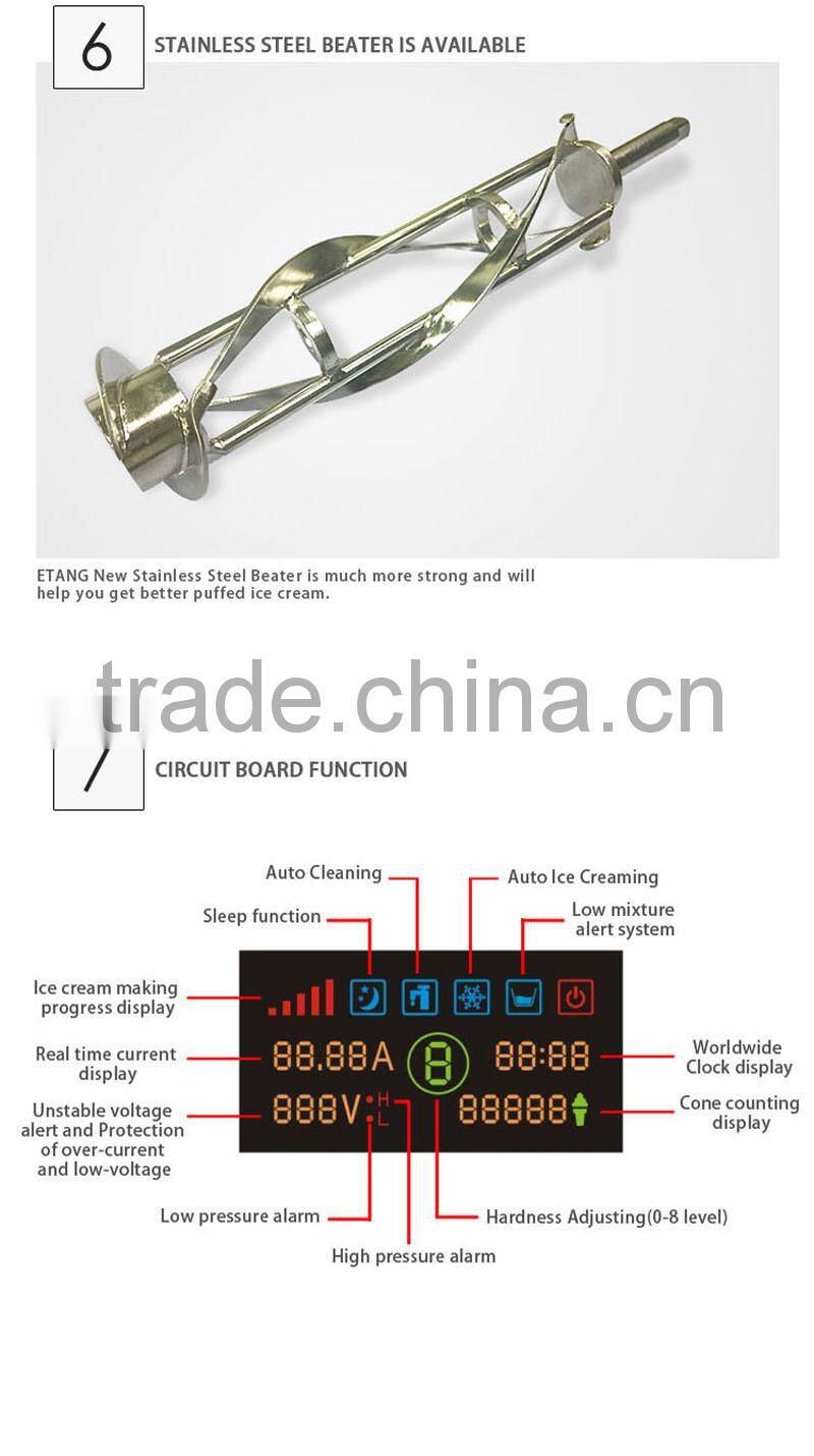 2016 best price pre-cooling soft ice cream cone making machine