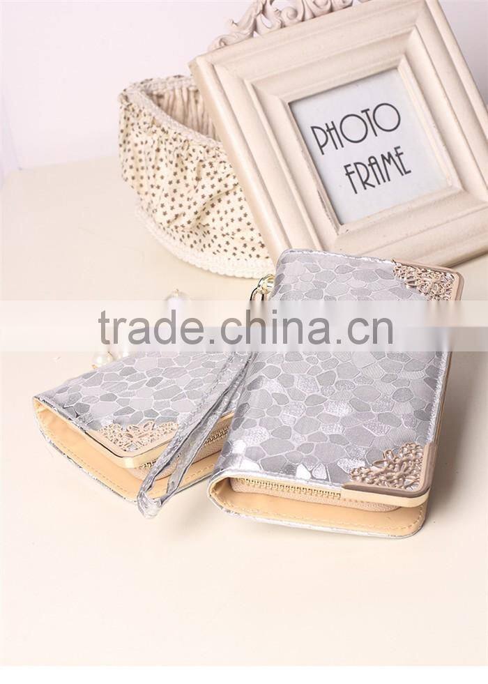 Elegant PU Leather Woman Bling Wallet Laides Latest handbag Purse