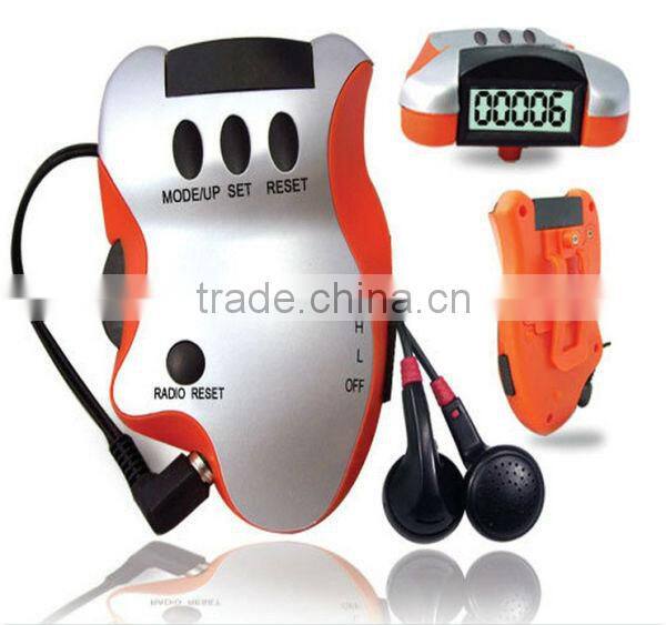 Pedometer with FM radio Multifunction pedometer with earphone