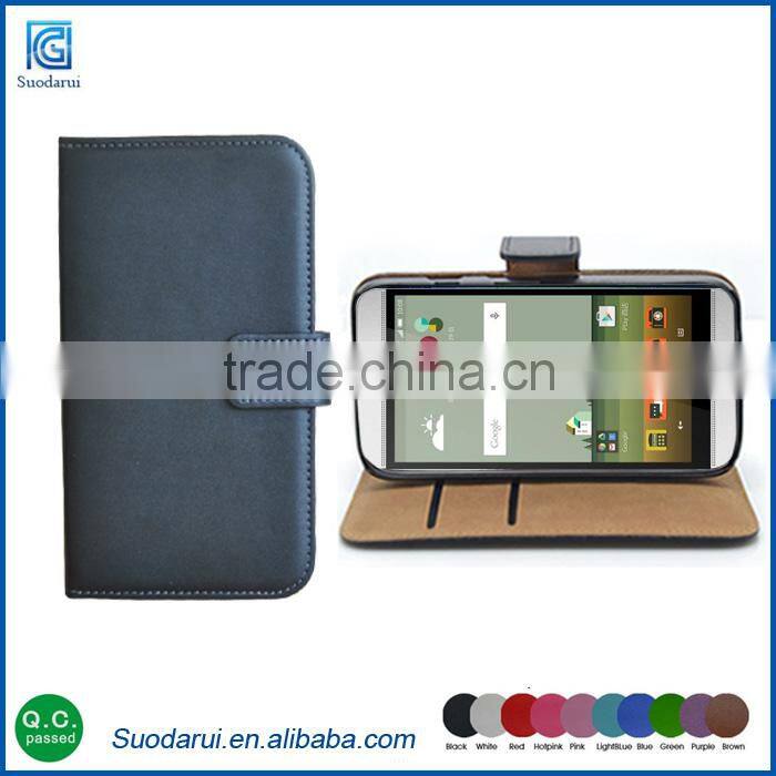Top selling wallet leather case flip stand cover for htc butterfly 3