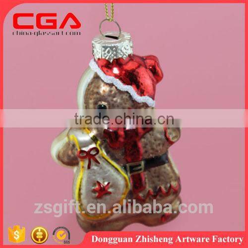 Lovely glass animal design for christmas tree decorations,small hanging christmas baubles wholesale