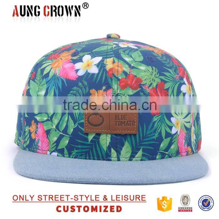 promotional snapback hat/wholesale fashion hat/floral snapback hat