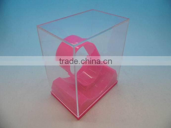 Eco-friendly clear cube watch storage plastic box