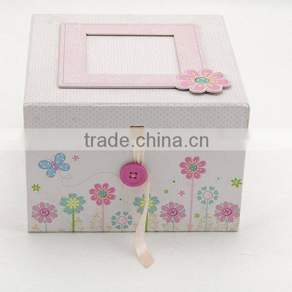 Wholesale Custom Paper Packaging Lovely Ribbon Closure Cosmetic Storage Box