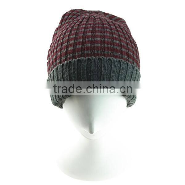 Long style wholesale winter beanie cap with woven tags