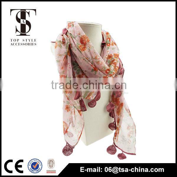 New!flower Fashion Women's soft Scarf Tassel Shawl towel