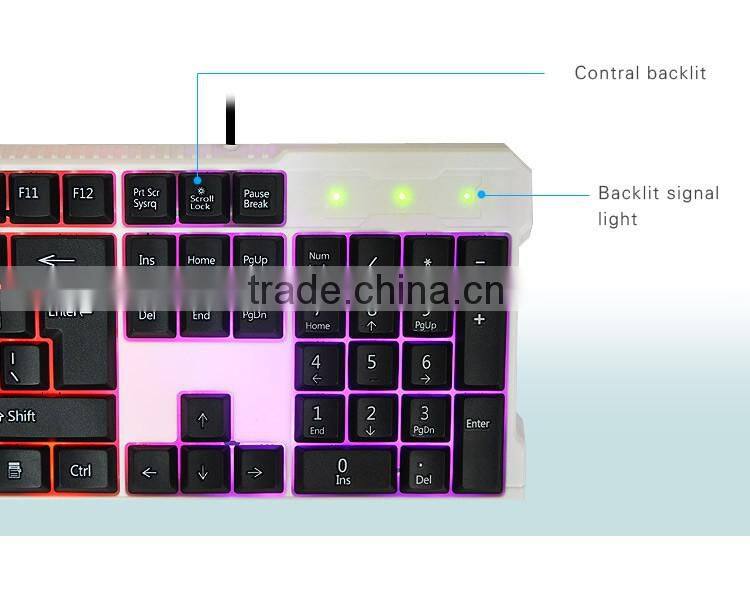 New style three colors partition backlit Water proof Wired Keyboard