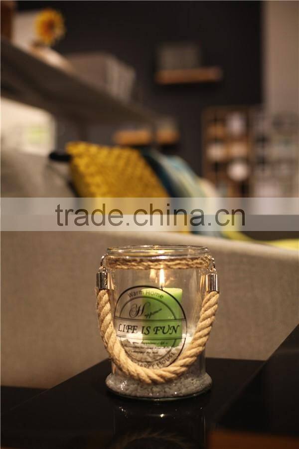 flowersea hot selling decor home colorful large candle holder glass jar