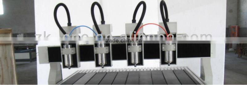 Large Advertising CNC router machine with for heads ZK-1212-4