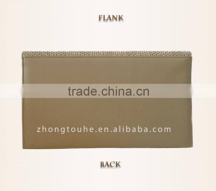 2015 wholesale vogue ladies PU/straw Messenger bag