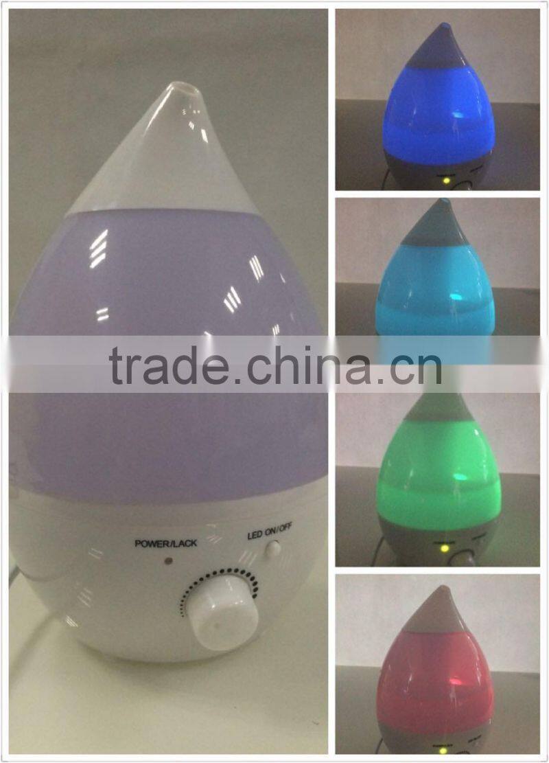 SUNCO hot sell drop shape humidifier home aroma diffuser with colorful LED light