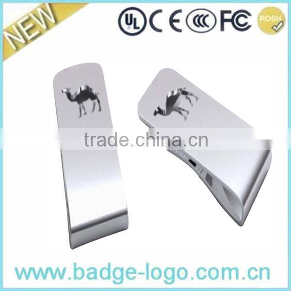 Letters logo stainless steel money clip