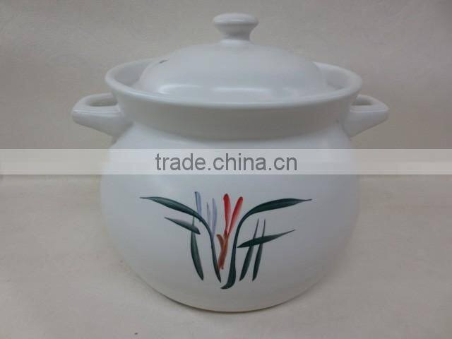 Earthenware big white soup cooking pot
