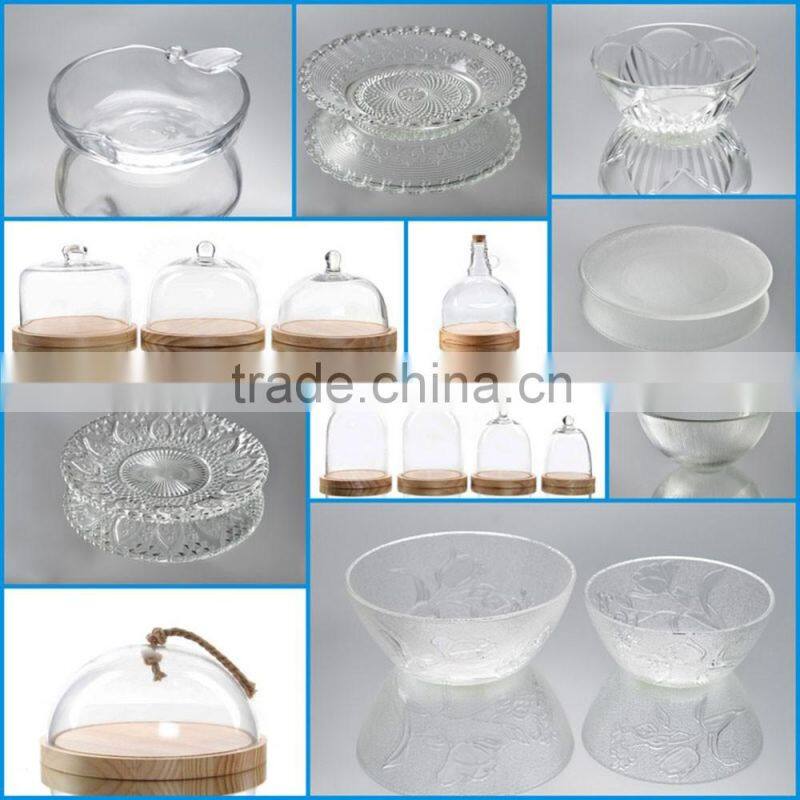 Factory Price Glass Dome Cake Stand Clear Glass Bell Jar With Wooden Base