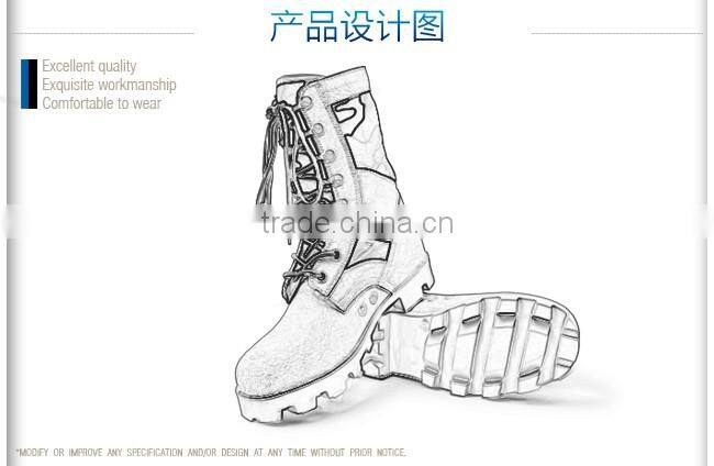 Military camouflage Tactical Boots with suede cowhide leather surface