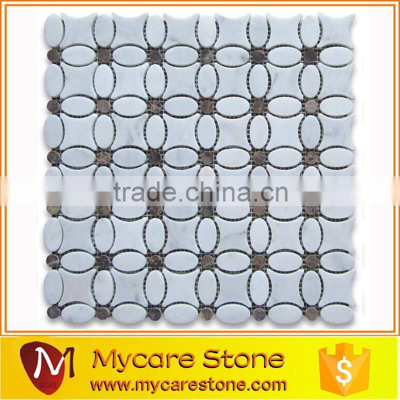natural Beige marble mosaic tile polished surface