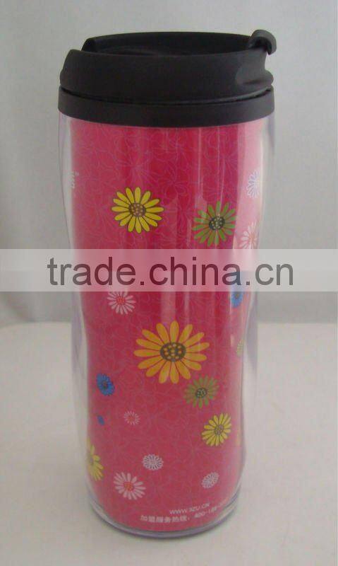 16oz advertising cup double plastic coffee mug