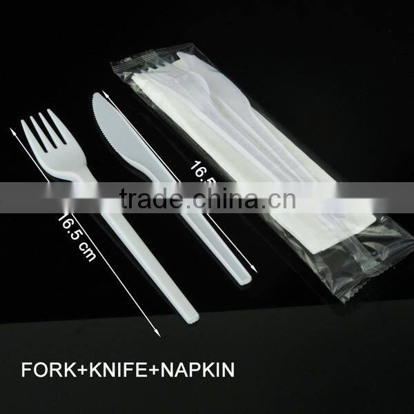 3 in 1 disposable restaurant spoon fork knife sets