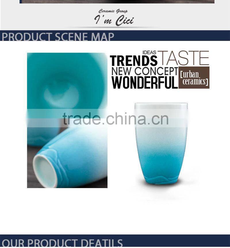 Factory sea blue color change ceramic mug CC-C017