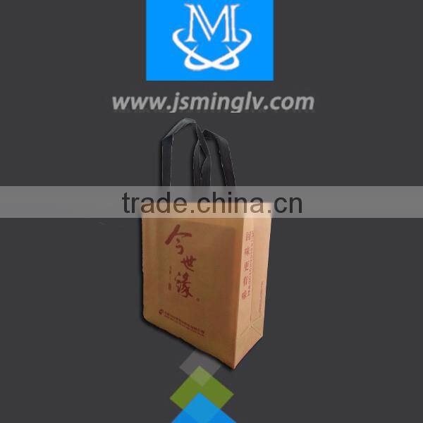 2016 top sale non woven promotion wine shopping bag