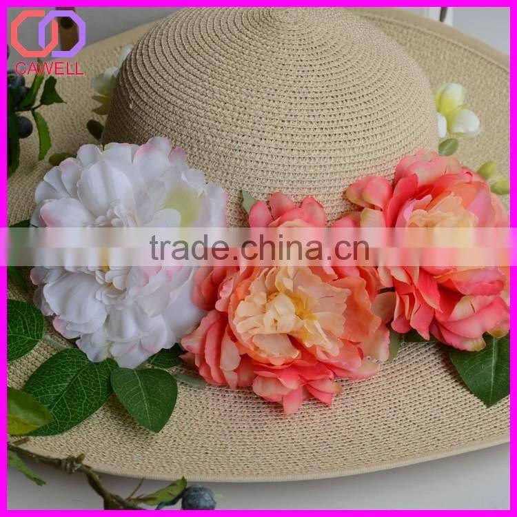 silk peony head flowers wholesale for hat decoration