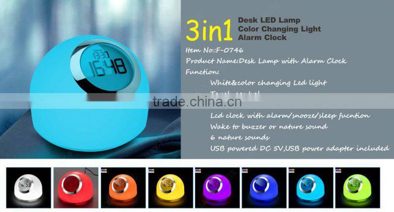 Multicolor LED Smart Lamp Digital clock/alarm clock with snooze function