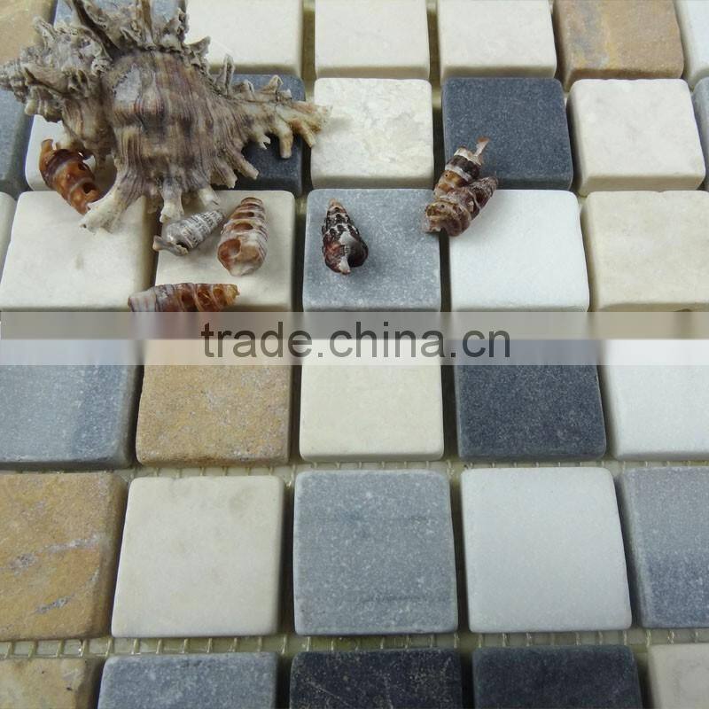 Mixed colour marble mosaic tile