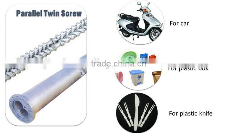 Plastic extruder parallel twin screw and barrel for floor/board extrusion line