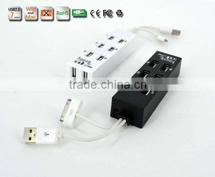 Hi-speed usb por hub, 8 port 480MBPS usb 2.0 hub for IPHONE