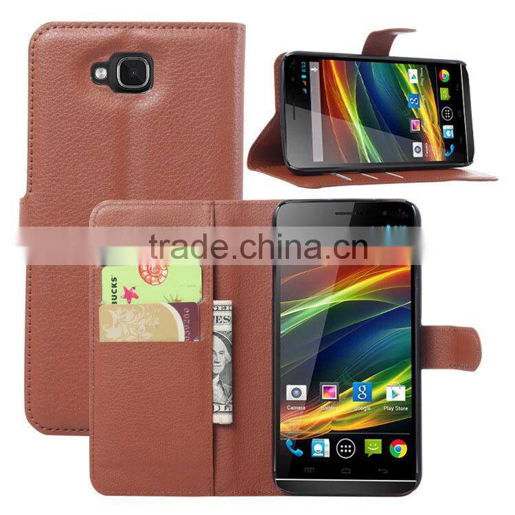 luxury stand wallet leather flip case cover for wiko slide