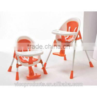 EN14988 safey simple baby folding plastic baby high low chair