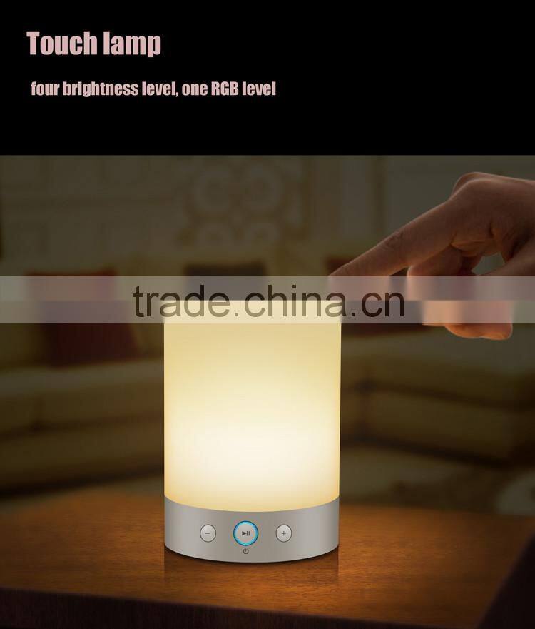 Hot Sale Gift SD Card Slot Portable Wireless Bluetooth Speaker With Led Light Colorful Touch Lamp