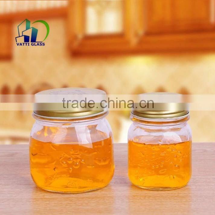 Round clear honey glass bottle for sale