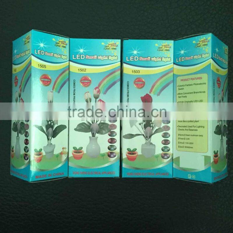 BBY-1506F1 LED mushroom colorful night light with sensor