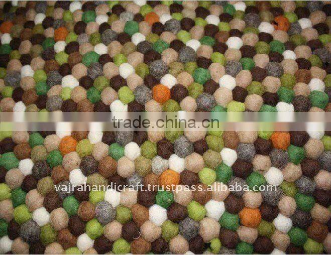 Nepal Hand Made Round Colorful Babies Felt Carpets and Rugs