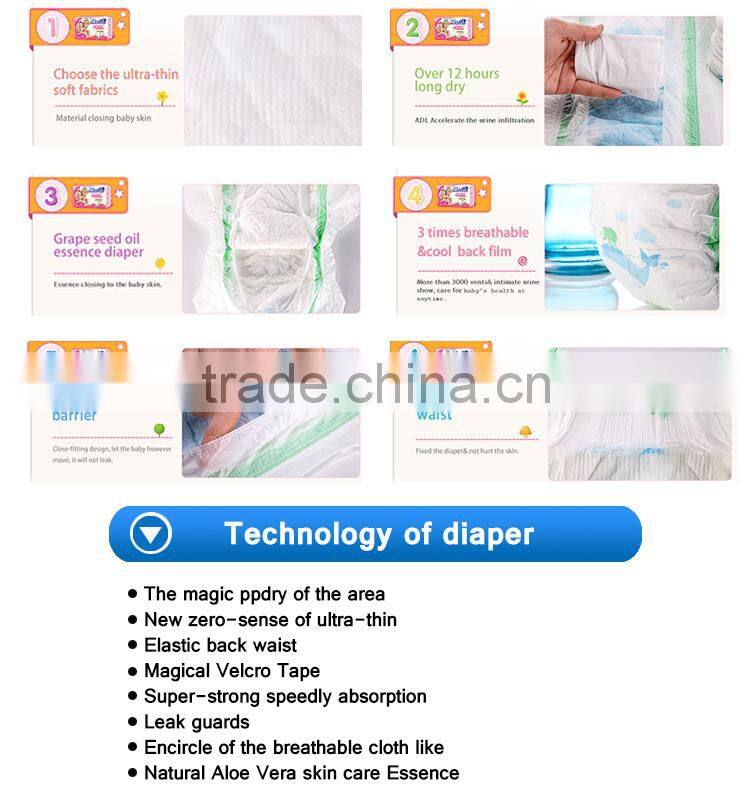 Disposable baby diapers wholesale manufacturer with oem design