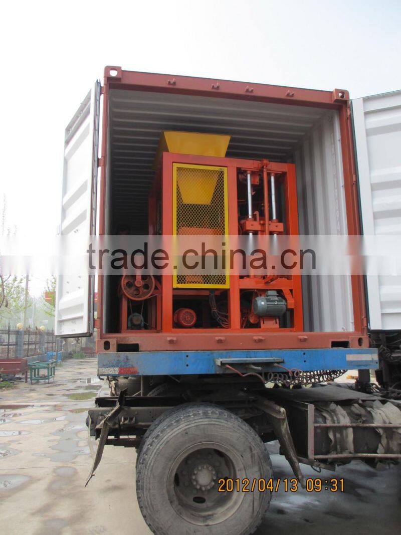 hollow simple solid concrete manual brick press machine QTJ4-25 manual block and brick making machines