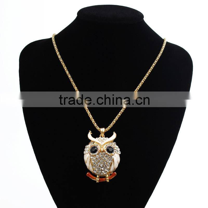MYLOVE high quality colorful rhinestone owl necklace