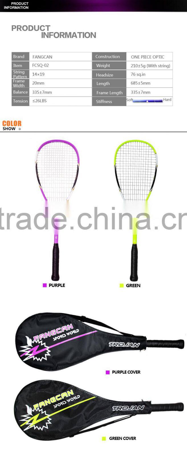 Composite Rackets Within 3/4 Cover, Customized Squash Racket