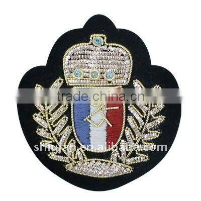 Bullion wire embroidery military hand badges---SH0090