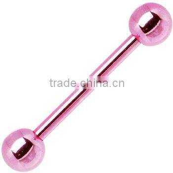Stainless steel internally threaded tongue barbell body jewelry