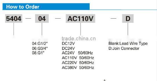 5404 Series High Pressure High Temperature water heater solenoid valve