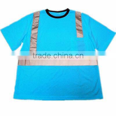 fluorescent sports shirt/reflective T-shirt/reflective tape t-shirt/safety clothing/luminous safety clothing