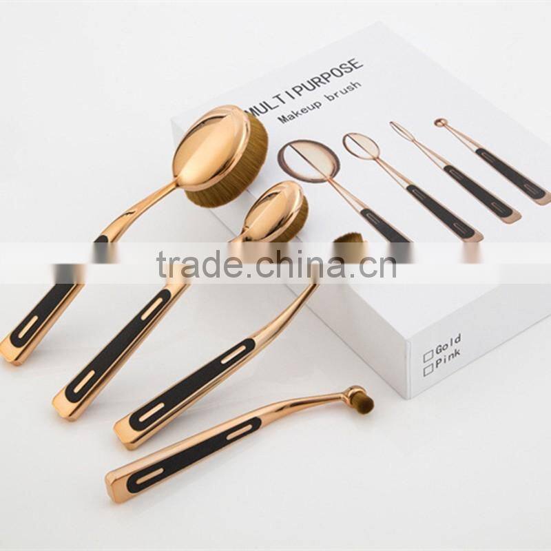 New arrival 4pcs oval makeup brush set christmas gift for girls
