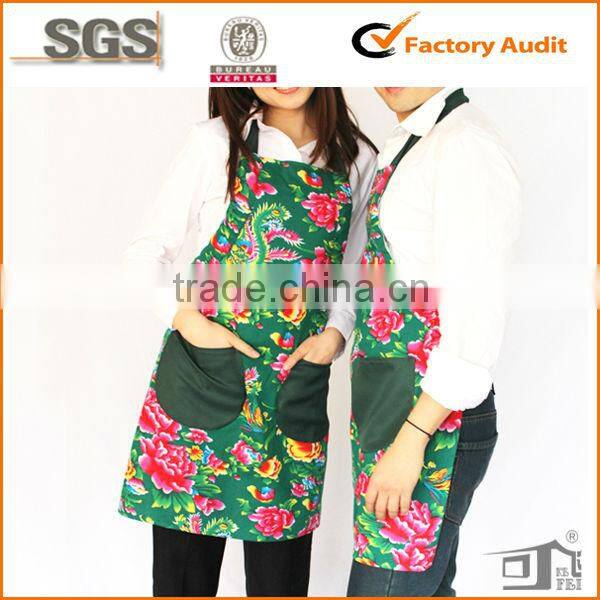 100% cotton printed vintage custom made floral Chinese aprons