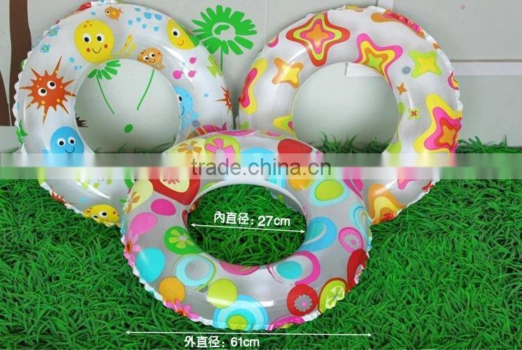 Colorful inflatable PVC swim ring, inflatable donut swimming ring for water sports