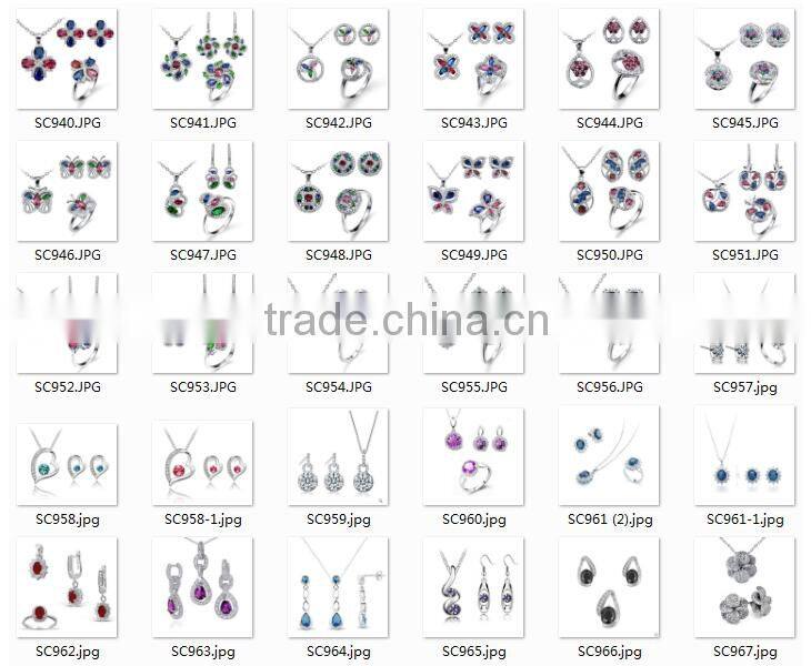 Latest blue sapphire cz stone unique design jewelry